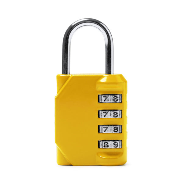 Milvia - Candado con combinación de 4 dígitos - Amarillo