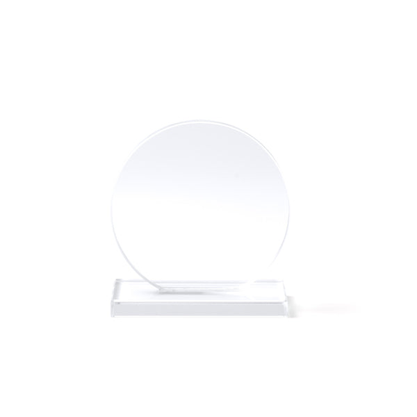 Garay - Trofeo de cristal de diseño circular con base rectangular - Transparente