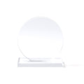 Venki - Trofeo de cristal de diseño circular con base rectangular - Transparente