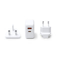 Bapek - Adaptador de viaje universal con conectores intercambiables - Blanco