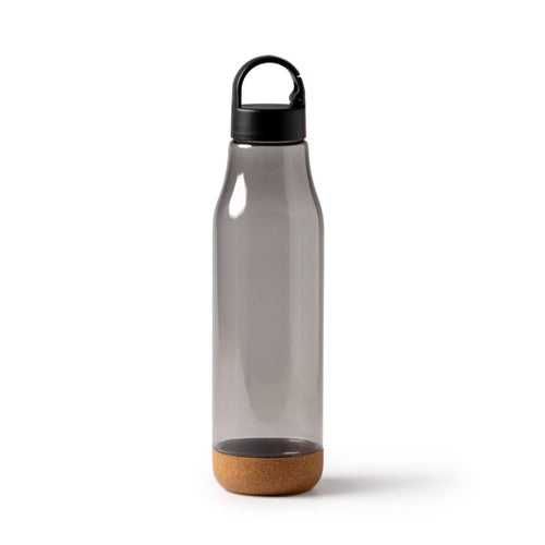 Basti - Botella con cuerpo de RPET y base de corcho - Negro