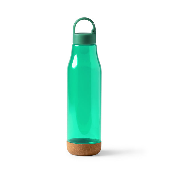 Basti - Botella con cuerpo de RPET y base de corcho - Verde Helecho