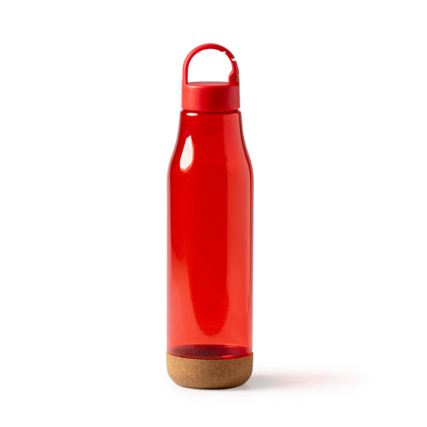 Basti - Botella con cuerpo de RPET y base de corcho - Rojo