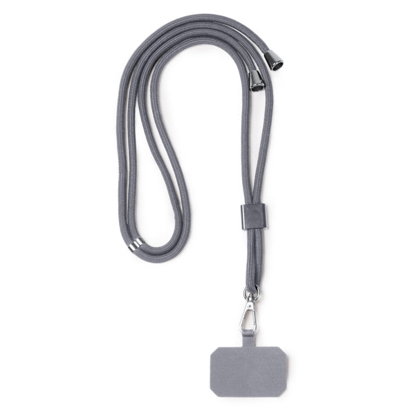 Suki - Lanyard portamóvil de poliéster reciclado RPET - Gris