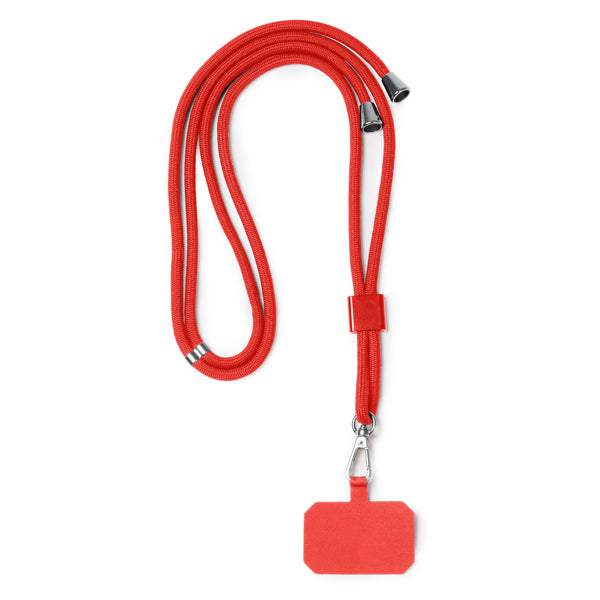 Suki - Lanyard portamóvil de poliéster reciclado RPET - Rojo