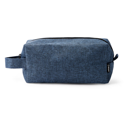 Alpis - Neceser realizado en 600D RPET con diseño jaspeado y cierre de cremallera - Denim Vigore