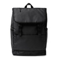 Trois - Mochila con solapa realizada en PU Leather - Negro