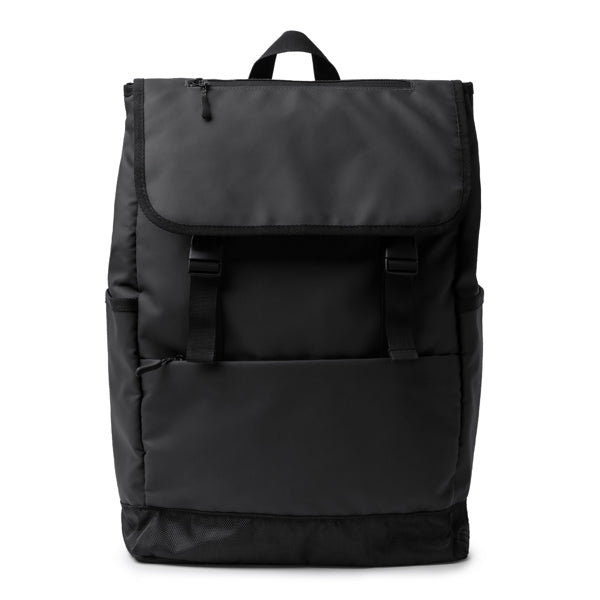 Trois - Mochila con solapa realizada en PU Leather - Negro