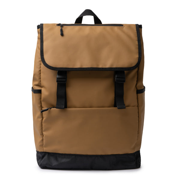 Trois - Mochila con solapa realizada en PU Leather - Marron