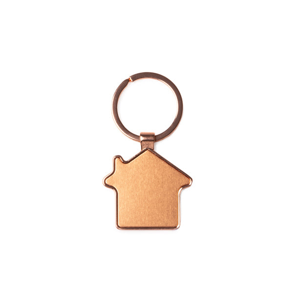 Newport - Llavero metálico en forma de casa con recubrimiento de cobre - Rosa Dorado