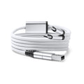 Elon - Cable antienredo con salida USB, Tipo C y Lightning - Blanco