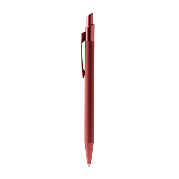 Reclus - Bolígrafo de aluminio reciclado con acabado mate y cuerpo con tacto suave - Rojo Oscuro