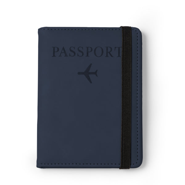 Mundi - Funda para pasaporte realizada en PU Leather con banda elástica de cierre - Marino