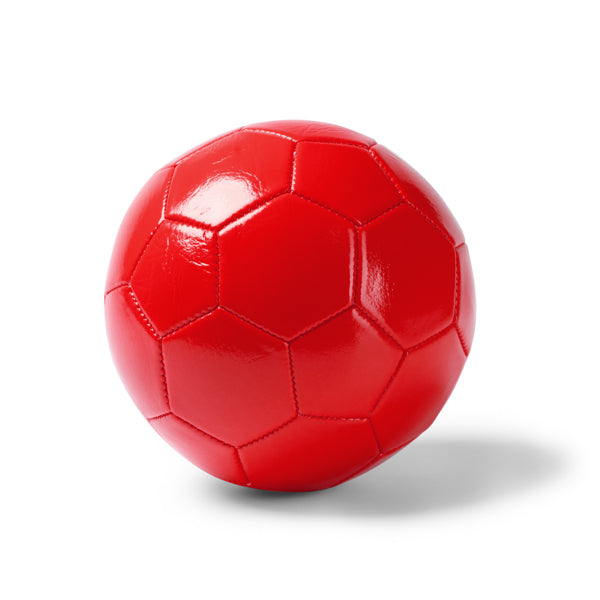 Fabio - Balón de fútbol tamaño 2 realizado en polipiel con paneles hexagonales - Rojo