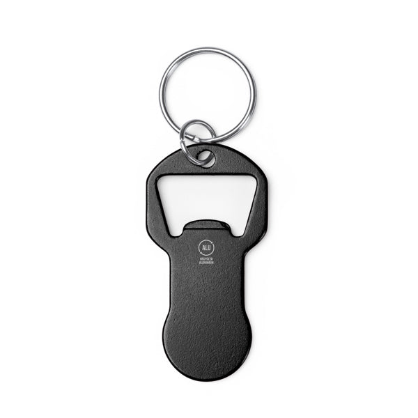 Tagan - Llavero abridor de aluminio reciclado con moneda para el carro de la compra - Negro