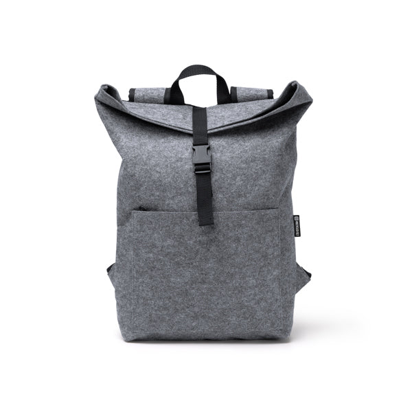 Taipei - Mochila con solapa elaborada en fieltro reciclado - Gris