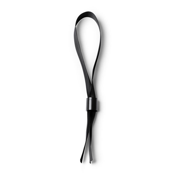 Rave - Pulsera ajustable de poliéster con cierre de seguridad (no retornable) - Negro