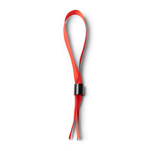 Rave - Pulsera ajustable de poliéster con cierre de seguridad (no retornable) - Rojo