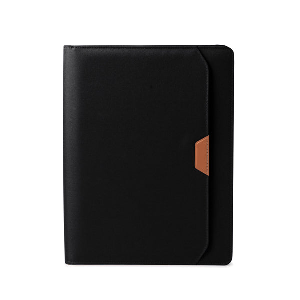 Veliz - Carpeta A4 multiusos de RPET 600D y PU Leather con cierre de cremallera - Negro