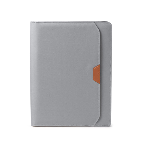 Veliz - Carpeta A4 multiusos de RPET 600D y PU Leather con cierre de cremallera - Gris