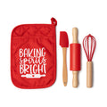 Ginger - Set de cocina compuesto por 3 piezas para elaborar galletas en casa - Rojo