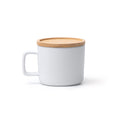 Molok - Taza de cerámica con exterior en acabado mate y asa cuadrada - Blanco