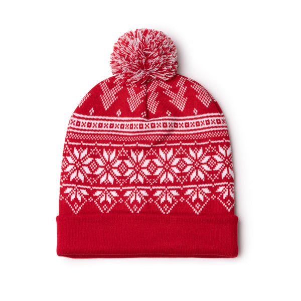 Redwin - Gorro acrílico con diseño navideño - Rojo