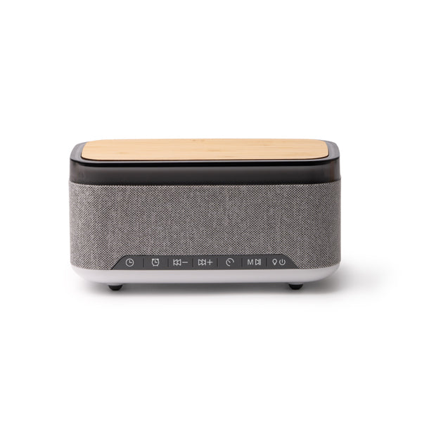 Mornix - Altavoz inalámbrico con cuerpo elaborado en bambú y tejido reciclado RPET - Gris Vigore