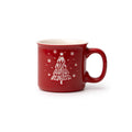 Calgary - Taza de cerámica con diseño Árbol de Navidad grabado en bajo relieve - Rojo