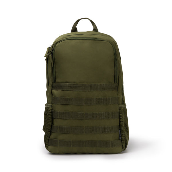 Bufalo - Mochila elaborada en resistente poliéster RPET 900D de espalda acolchada - Verde Oscuro