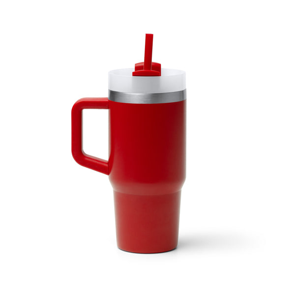Gotex - Taza térmica elaborada en acero inoxidable 304 reciclado con asa - Rojo