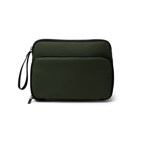 Ronda - Neceser elaborado en suave PU Leather en forma triangular - Verde Oscuro