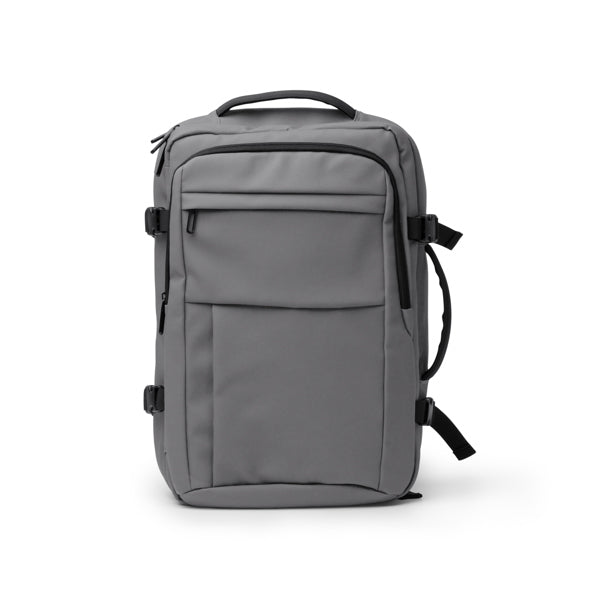 Oregon - Práctica mochila extensible elaborada en PU Leather - Gris