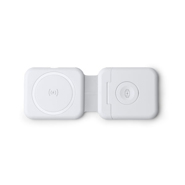 Laredo - Cargador inalámbrico plegable 3 en 1 con potencia de 15W - Blanco