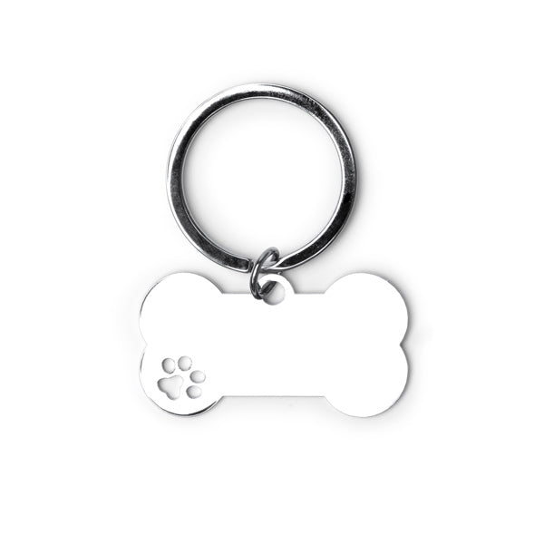 Chop - Llavero de metal 201 con diseño en forma de hueso - Plata