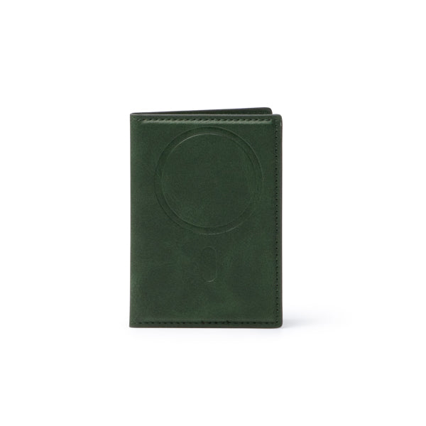 Karty - Tarjetero magnético plegable elaborado en PU reciclado - Verde Oscuro