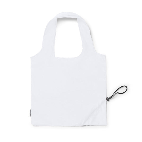 Lezox - Bolsa de la compra plegable elaborada en RPET 190T - Blanco