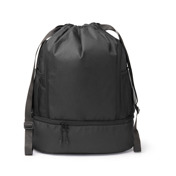 Deboer - Mochila de cuerdas ajustable elaborada en poliéster 600D - Negro