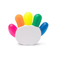 Punter - Set de 5 marcadores en diferentes colores con soporte en forma de mano - Blanco