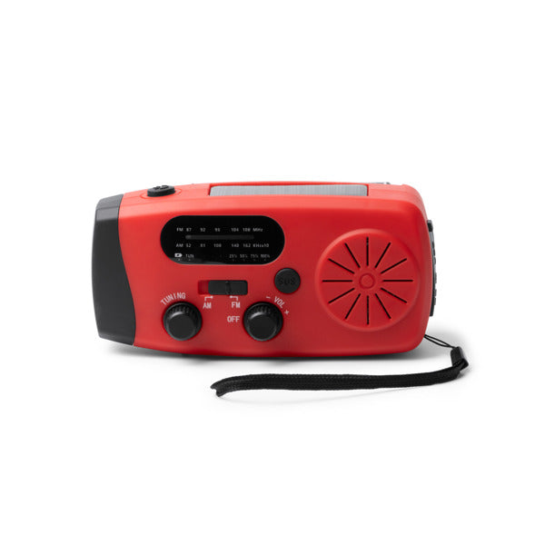Nevil - Radio multifunción de emergencia con dinamo elaborada en ABS - Rojo