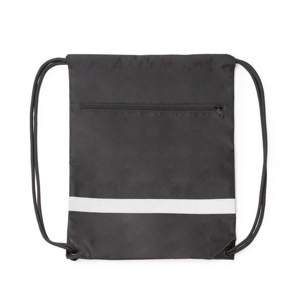 Lucio - Mochila de cuerdas ajustables elaborada en RPET 300D - Negro