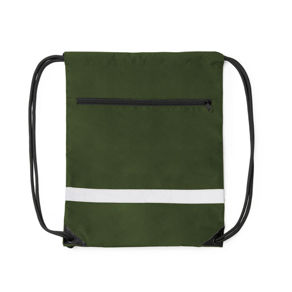 Lucio - Mochila de cuerdas ajustables elaborada en RPET 300D - Verde Oscuro