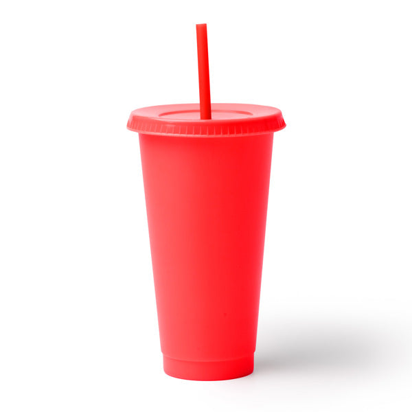 Baky - Vaso reutilizable con tapa y pajita elaborado en PP reciclado - Rojo