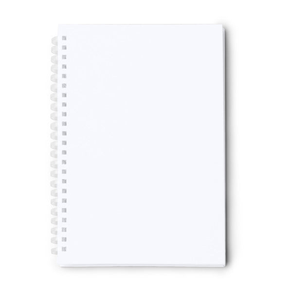 Mistrol - Bloc de notas tamaño A5 con anillas flexibles elaboradas en RPET - Blanco