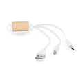 Astro - Cable cargador 3 en 1 diseñado con cuerpo rectangular en bambú - Bambu