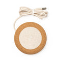 Sulac - Cargador inalámbrico con cuerpo de corcho natural y fibra de trigo - Crudo
