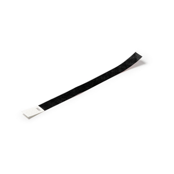Drilo - Pulsera para eventos de fibra sintética Tyvek con numeración individual - Negro