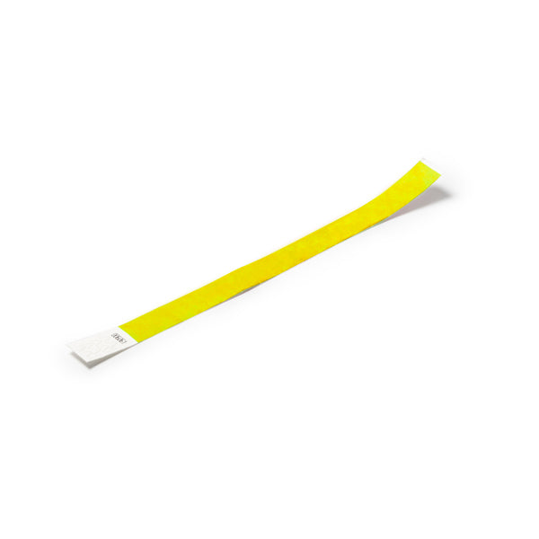 Drilo - Pulsera para eventos de fibra sintética Tyvek con numeración individual - Amarillo