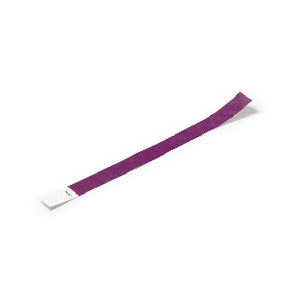 Drilo - Pulsera para eventos de fibra sintética Tyvek con numeración individual - Morado
