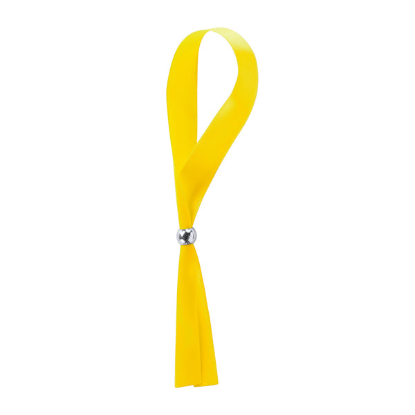 Fete - Pulsera de poliéster ajustable mediante bolita de cierre con retorno - Amarillo